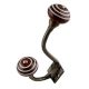 Brown White Striped Ceramic Antique Iron Hook